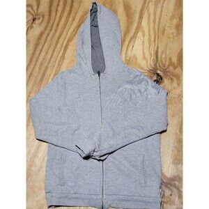 armani exchange full zip hoodie Men M Embroidered Drawstring Gray @k2 Cotton